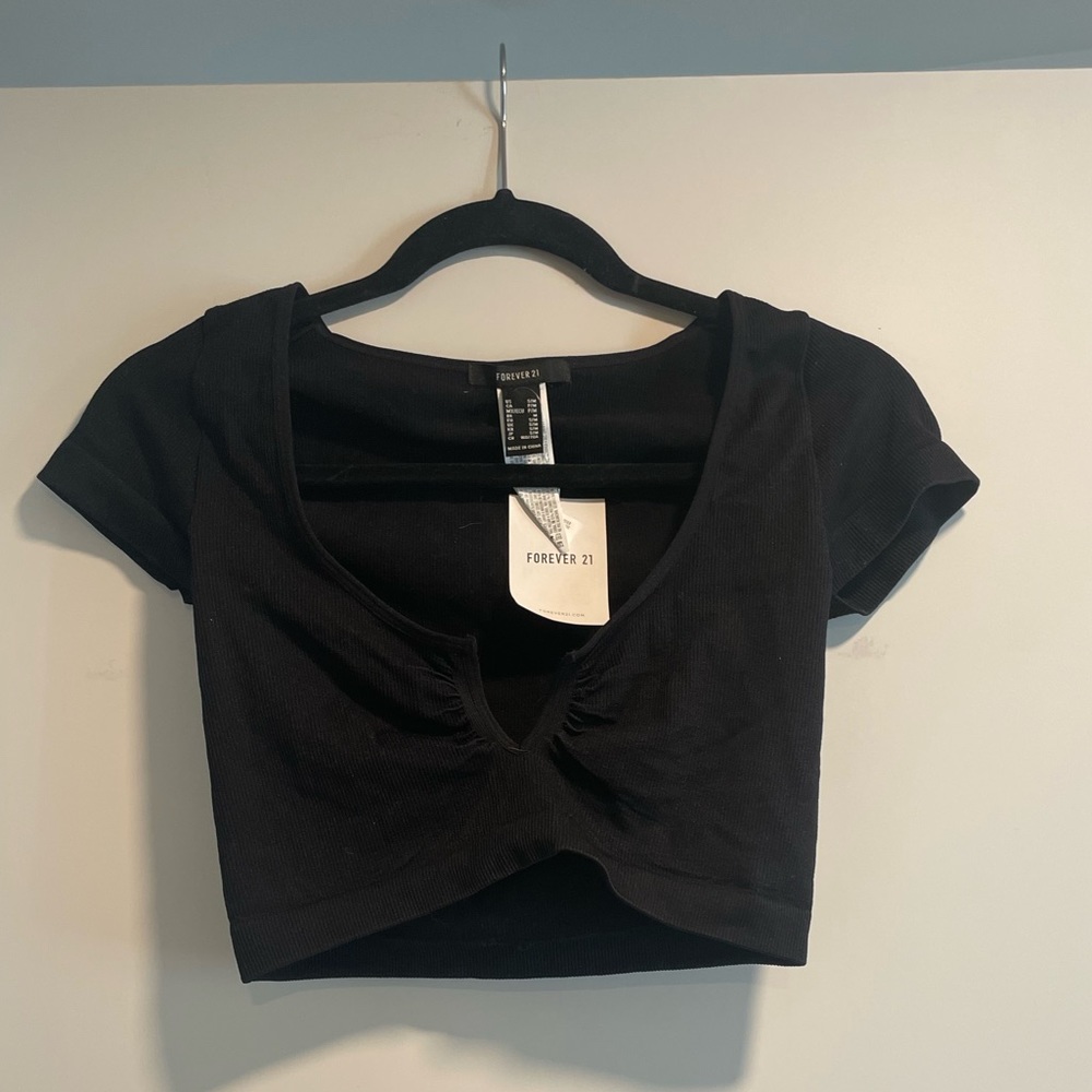 Never worn black crop top